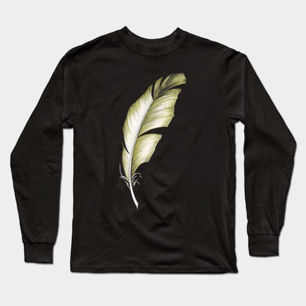 Yellow feather Long Sleeve T-Shirt by Anilia